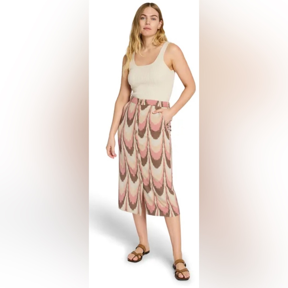 NEW Faherty Whitley | Skirt Desert Ikat Midi Skirt Western Southwestern Sz XXS
